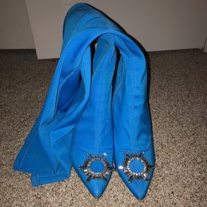 Diamanté thigh high boots